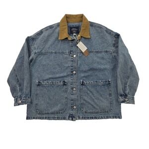 Ashley Vintage Charm Chore Jacket Mens L Large‎ Denim NEW Deep Pockets NWT Barn